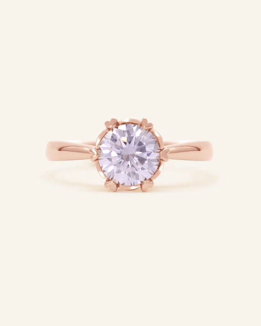 One Carat Lilac Moissanite Ring - Love Estella