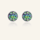 One Carat Mystic Moissanite Bezel Studs - Love Estella