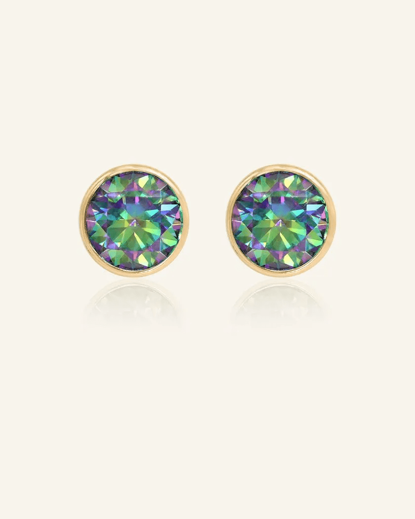 One Carat Mystic Moissanite Bezel Studs - Love Estella