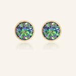One Carat Mystic Moissanite Bezel Studs - Love Estella