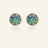 One Carat Mystic Moissanite Bezel Studs - Love Estella