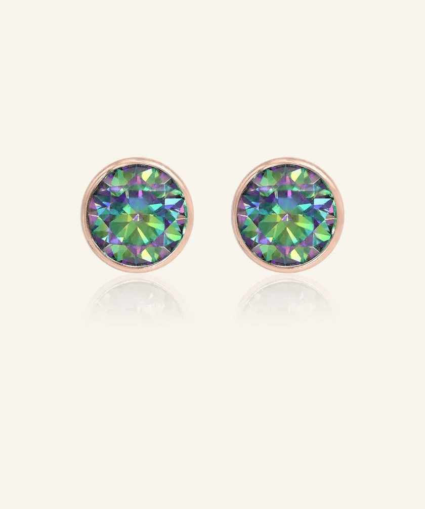 One Carat Mystic Moissanite Bezel Studs - Love Estella