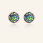 One Carat Mystic Moissanite Bezel Studs - Love Estella