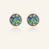 One Carat Mystic Moissanite Bezel Studs - Love Estella
