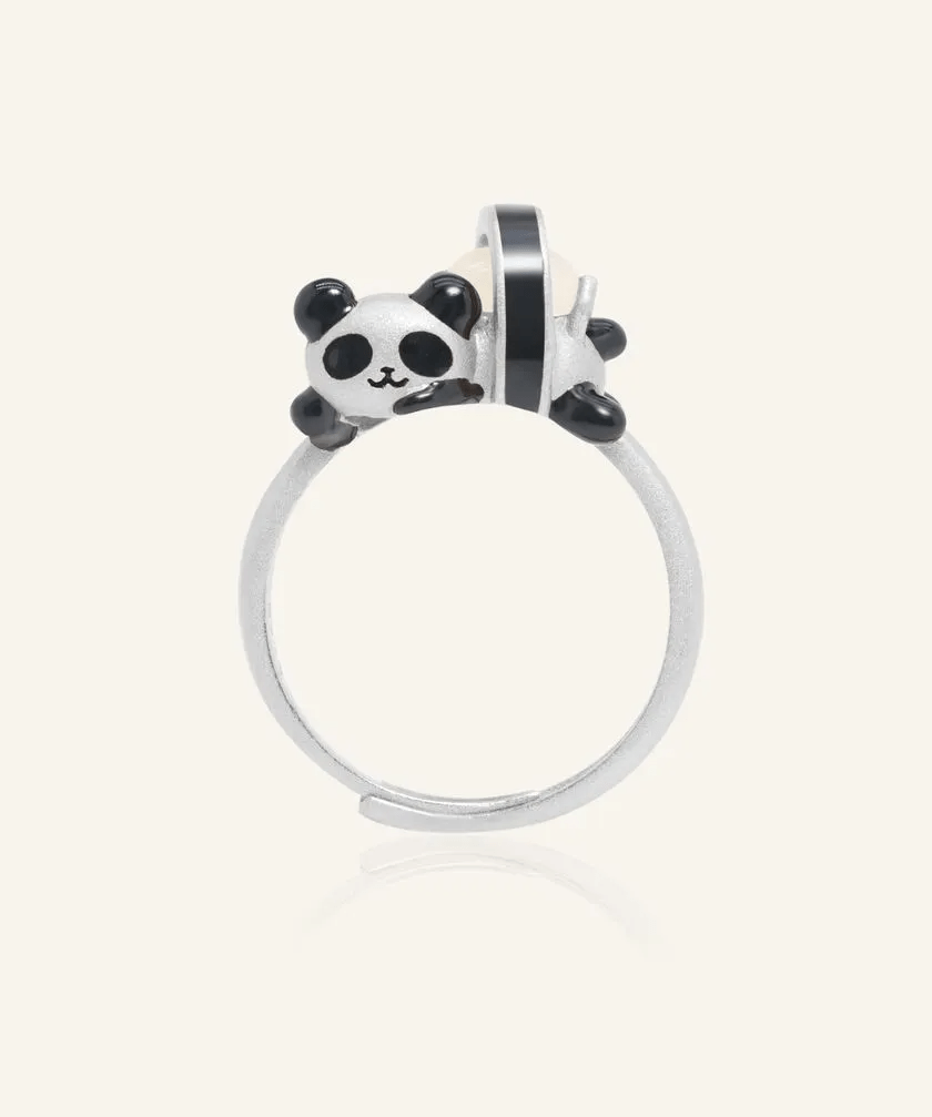 Panda Sushi Roll Ring (White Jade) - Love Estella