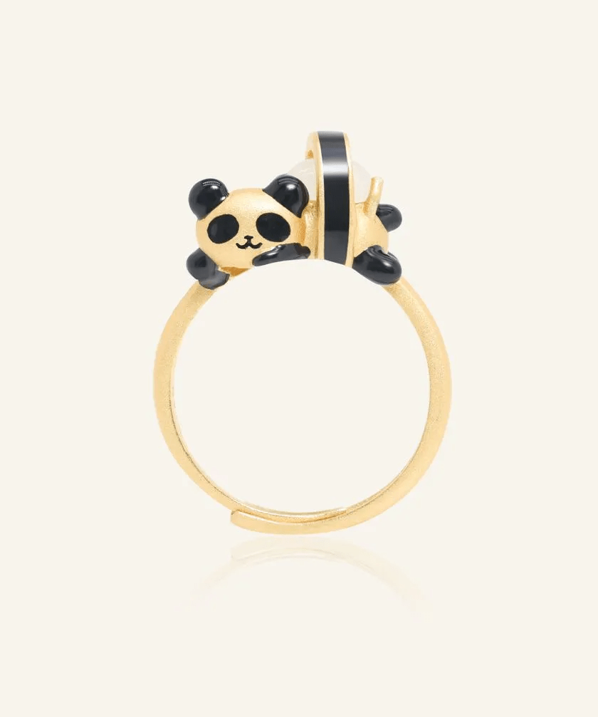 Panda Sushi Roll Ring (White Jade) - Love Estella