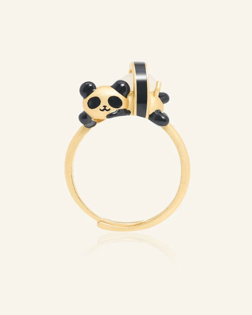 Panda Sushi Roll Ring (White Jade) - Love Estella