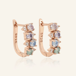 Pastel Moissanite Cluster Huggies - Love Estella