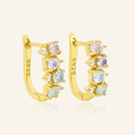 Pastel Moissanite Cluster Huggies - Love Estella