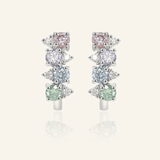 Pastel Moissanite Cluster Huggies - Love Estella