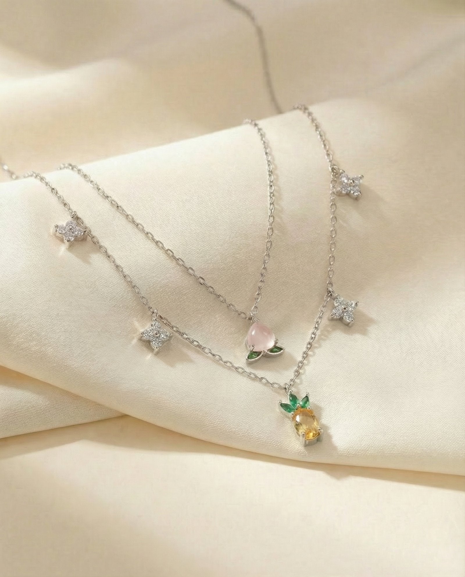 Peach Blossoming Layered Necklace - Love Estella