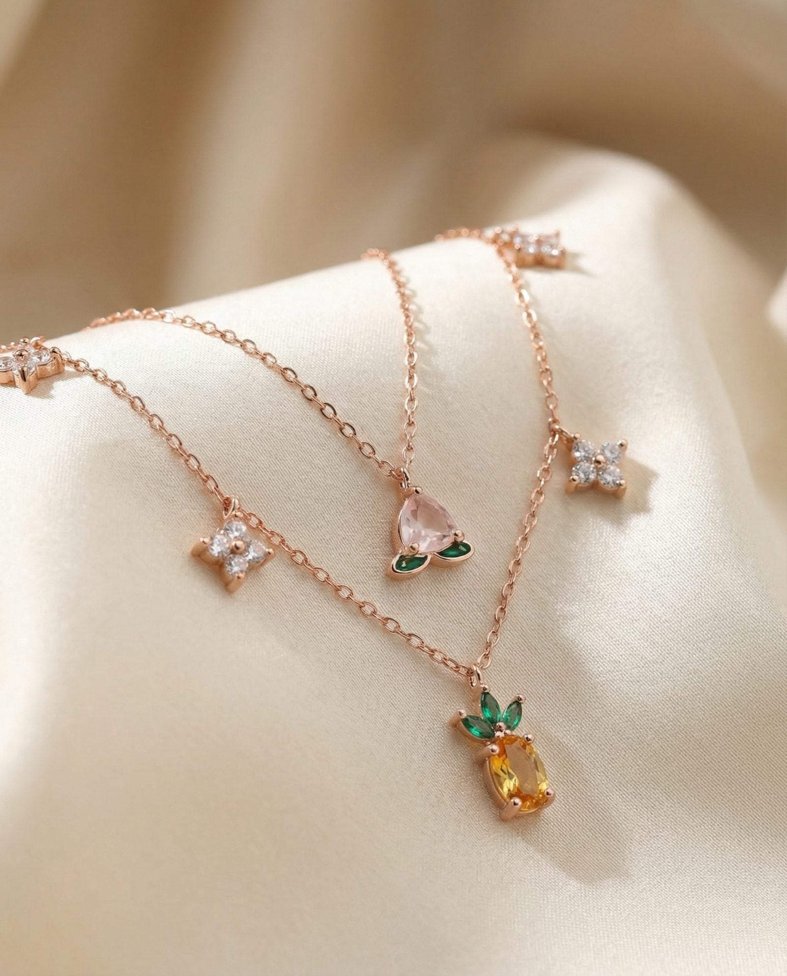 Peach Blossoming Layered Necklace - Love Estella