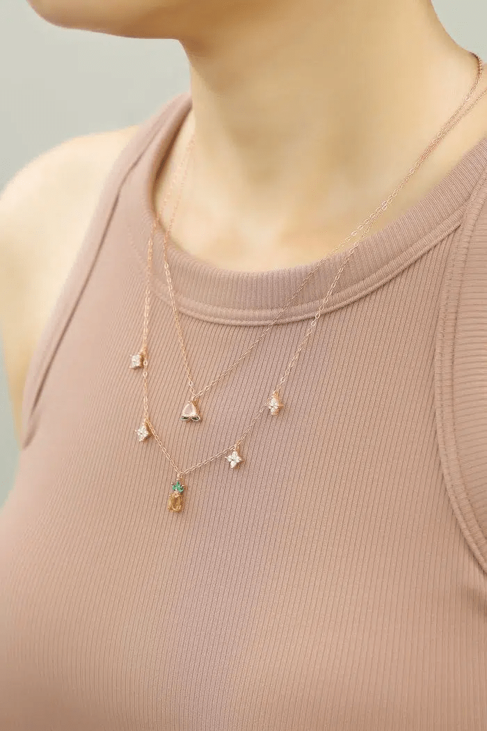 Peach Blossoming Layered Necklace - Love Estella