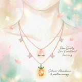 Peach Blossoming Layered Necklace