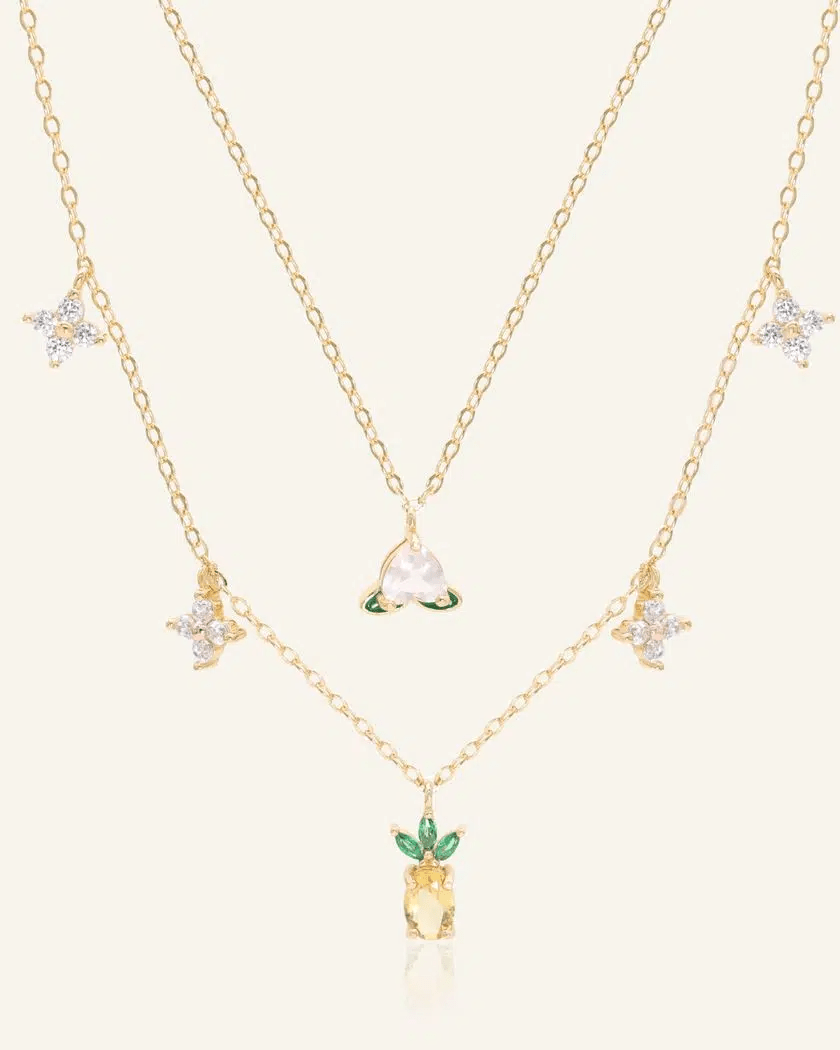 Peach Blossoming Layered Necklace - Love Estella