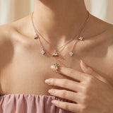 Peach Blossoming Layered Necklace