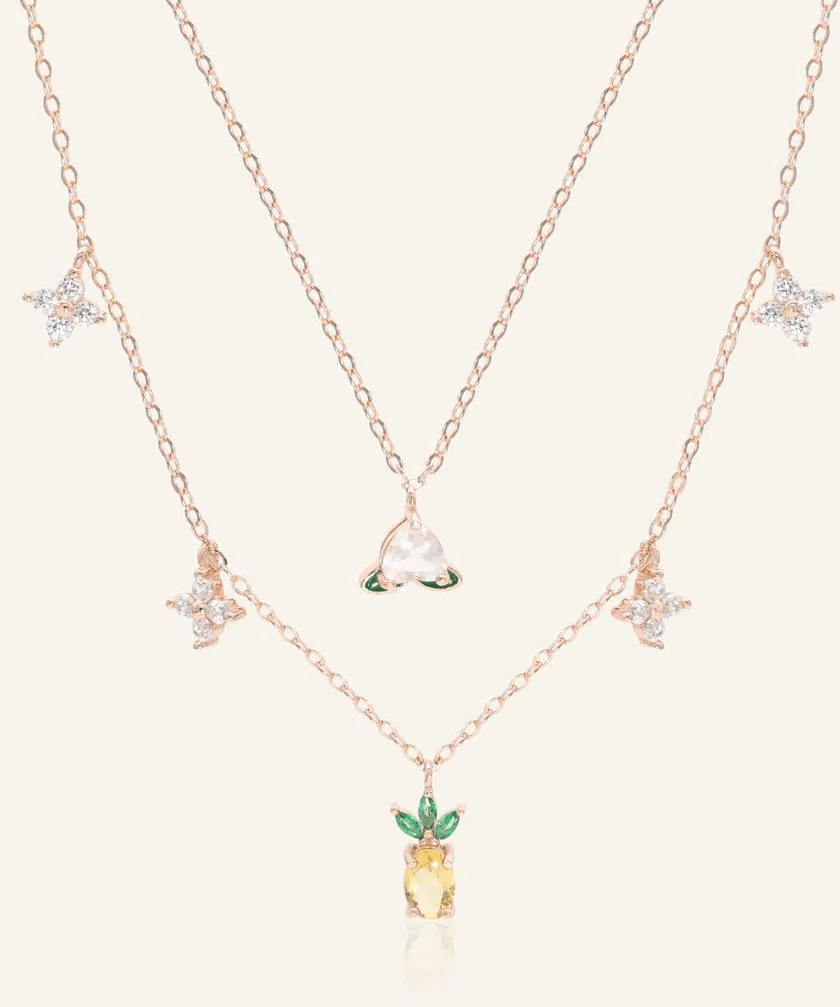 Peach Blossoming Layered Necklace - Love Estella
