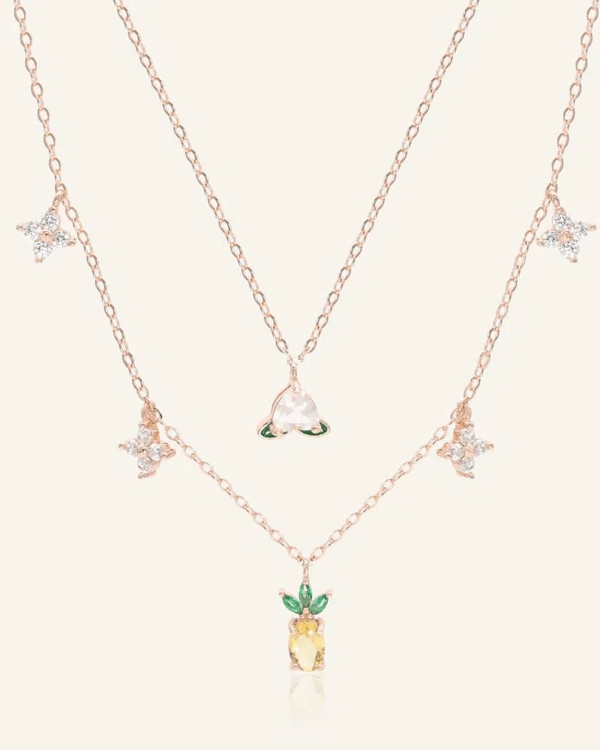 Peach Blossoming Layered Necklace - Love Estella