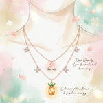 Peach Blossoming Layered Necklace - Love Estella