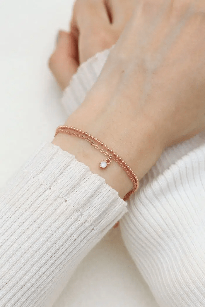 Petite Layering Bracelet (Faceted Moonstone) by Elate - Love Estella