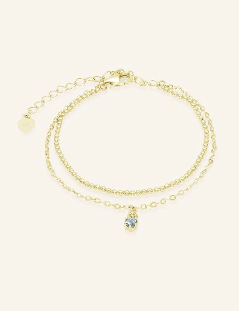 Petite Layering Bracelet (Grey Spinel) by Elate - Love Estella
