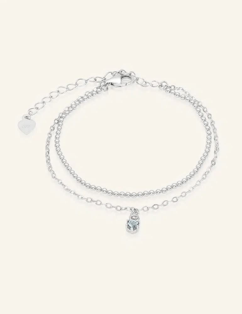 Petite Layering Bracelet (Grey Spinel) by Elate - Love Estella