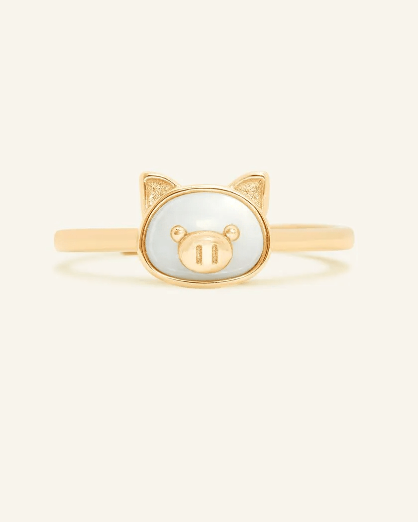 Pig Zodiac MOP Ring - Love Estella