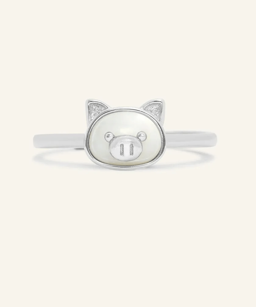 Pig Zodiac MOP Ring - Love Estella