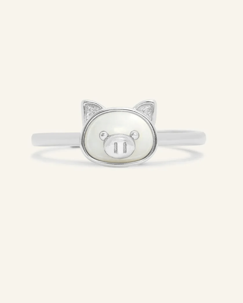 Pig Zodiac MOP Ring - Love Estella