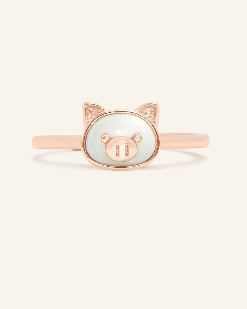 Pig Zodiac MOP Ring - Love Estella