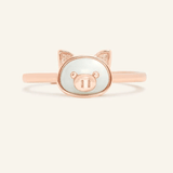 Pig Zodiac MOP Ring - Love Estella