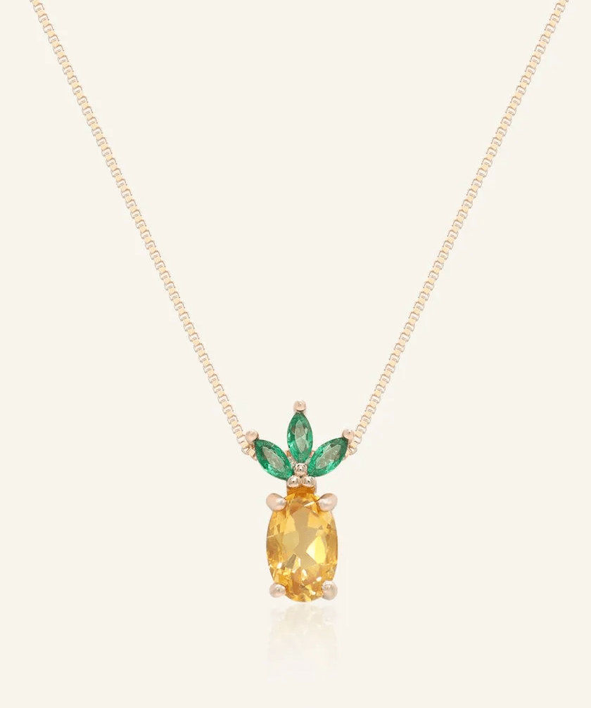 Pineapple Citrine Necklace - Love Estella