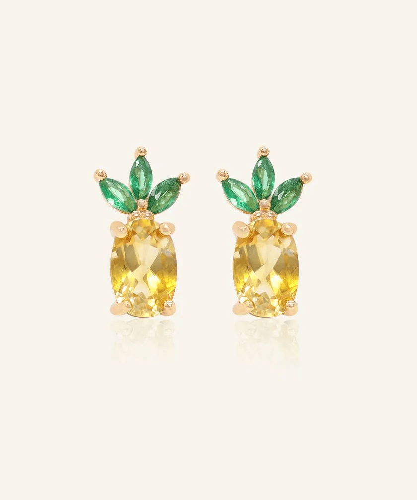 Pineapple Citrine Studs - Love Estella