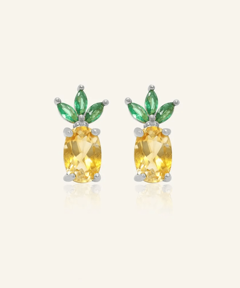 Pineapple Citrine Studs - Love Estella