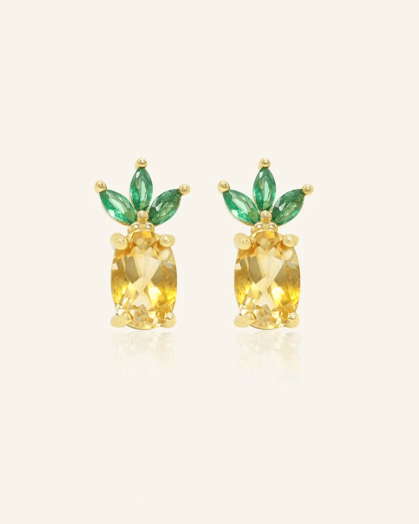 Pineapple Citrine Studs - Love Estella