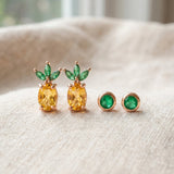 Pineapple Citrine Studs