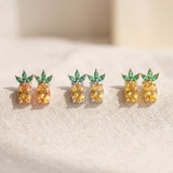 Pineapple Citrine Studs