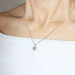Pink Moissanite Heart Halo Necklace by Elate - Love Estella