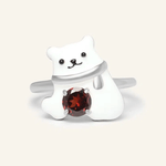 Polar Bear Garnet Ring - Love Estella