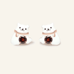 Polar Bear Garnet Studs - Love Estella