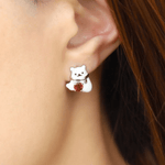 Polar Bear Garnet Studs - Love Estella