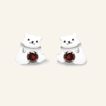 Polar Bear Garnet Studs - Love Estella
