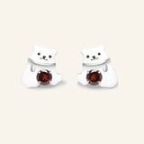 Polar Bear Garnet Studs - Love Estella