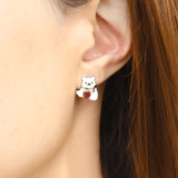 Polar Bear Garnet Studs - Love Estella