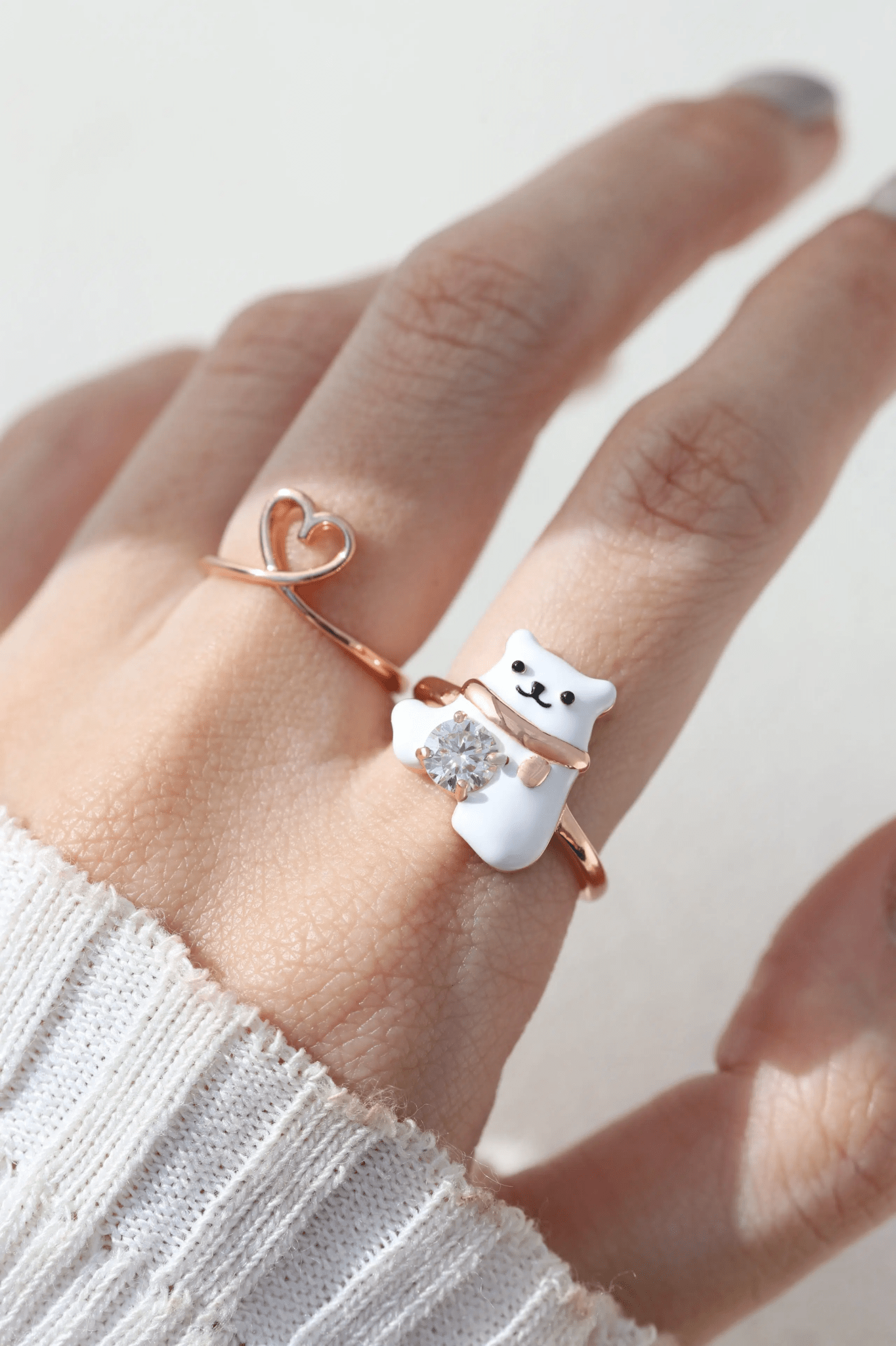 Polar Bear Moissanite Ring - Love Estella
