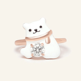 Polar Bear Moissanite Ring - Love Estella
