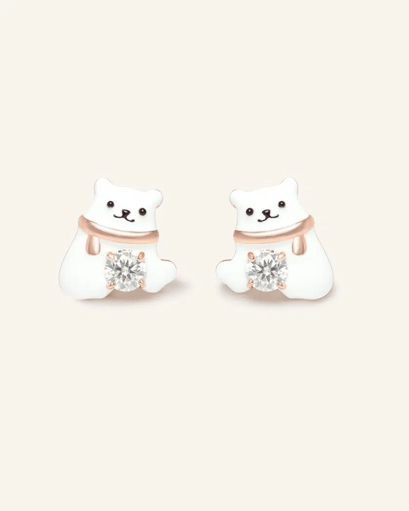 Polar Bear Moissanite Studs - Love Estella