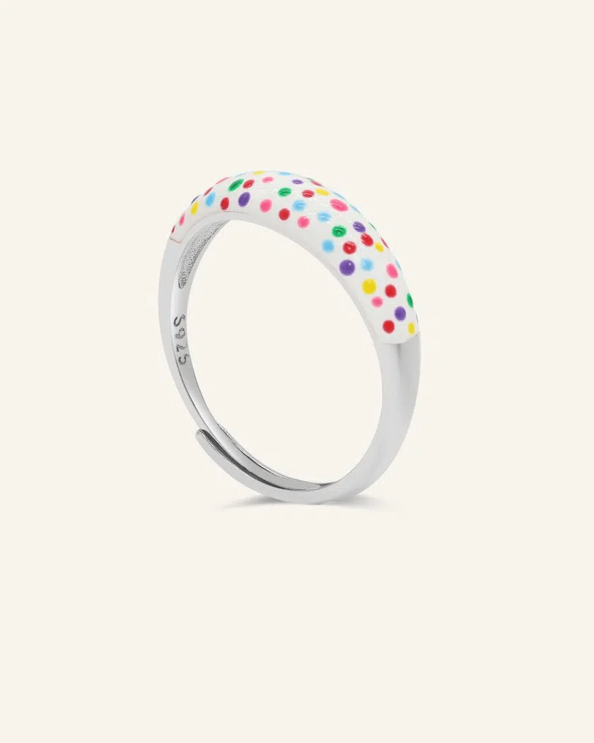Polka Dot Enamel Ring - Love Estella