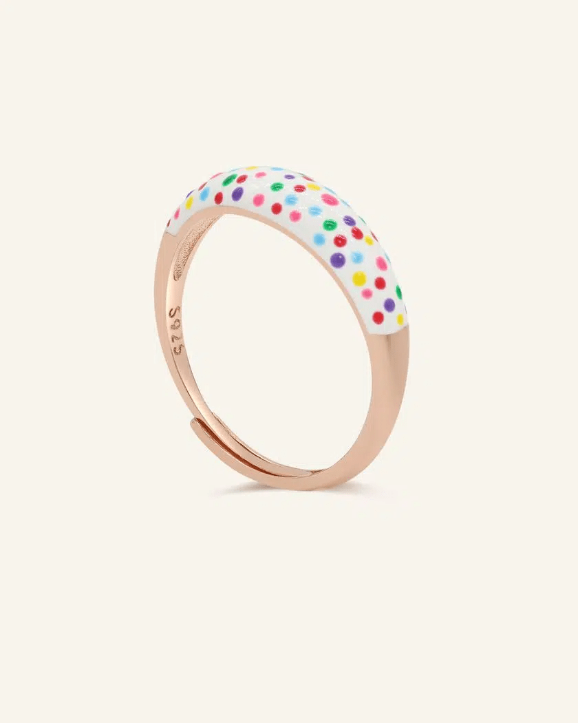 Polka Dot Enamel Ring - Love Estella