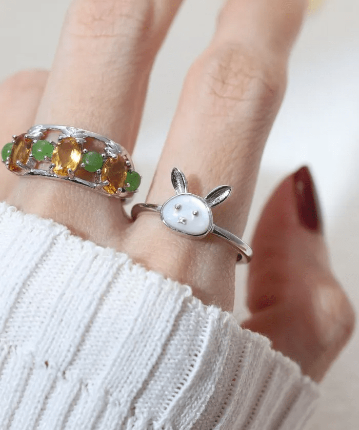 Rabbit Zodiac MOP Ring - Love Estella